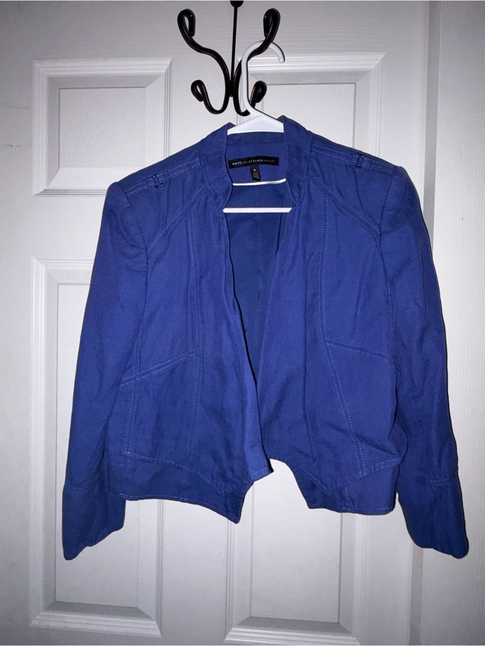 White House Black Market Periwinkle Open-Front Blazer